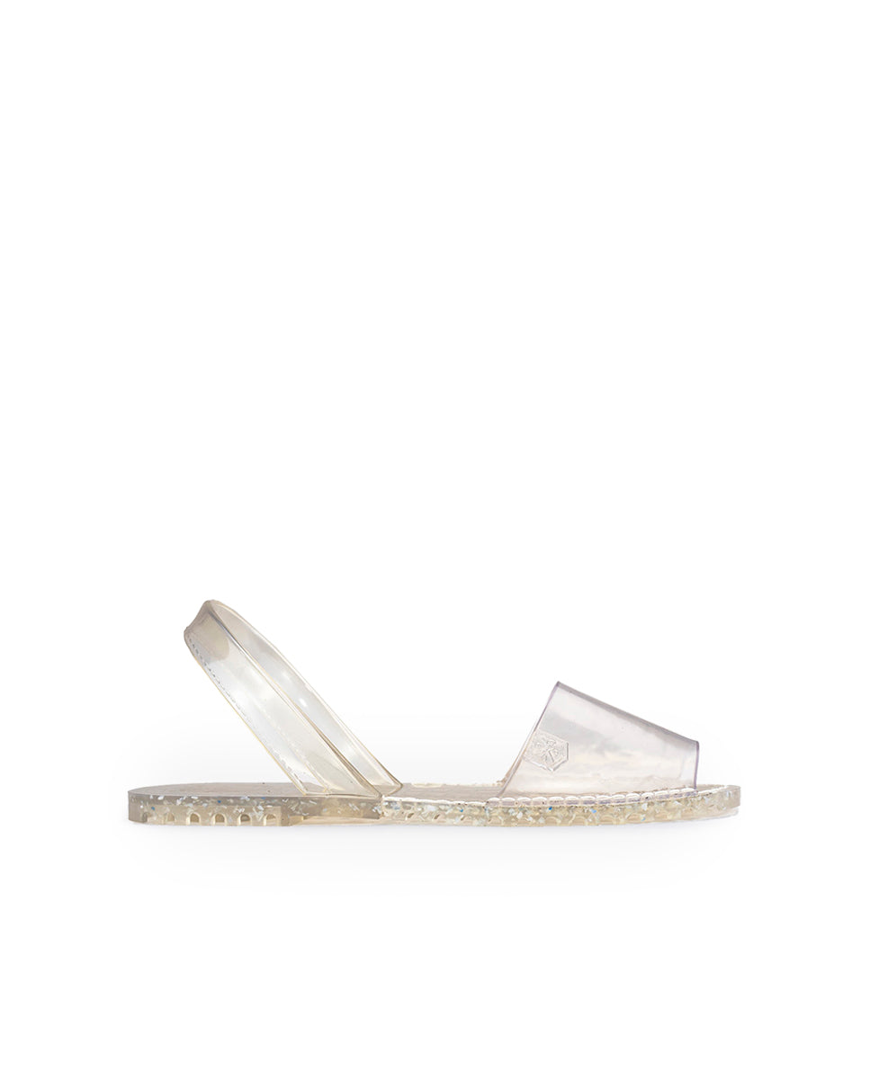 Menorquina Transparent Crystal Flat Flip Flop