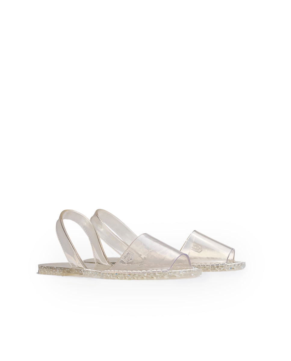 Menorquina Transparent Crystal Flat Flip Flop