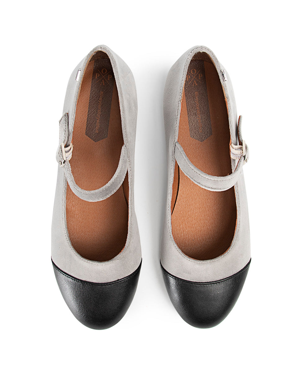Bailarina Doris Terciopelo Gris