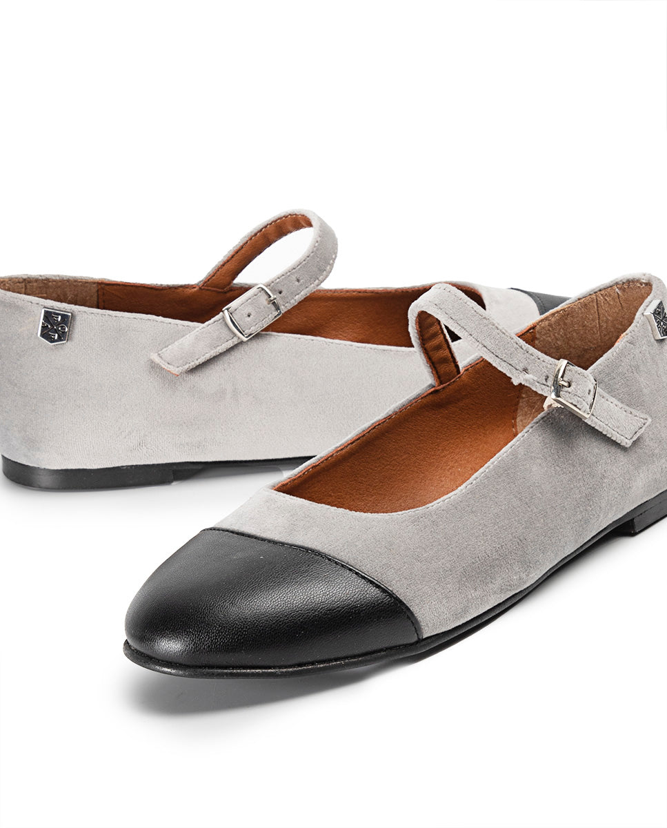 Bailarina Doris Terciopelo Gris