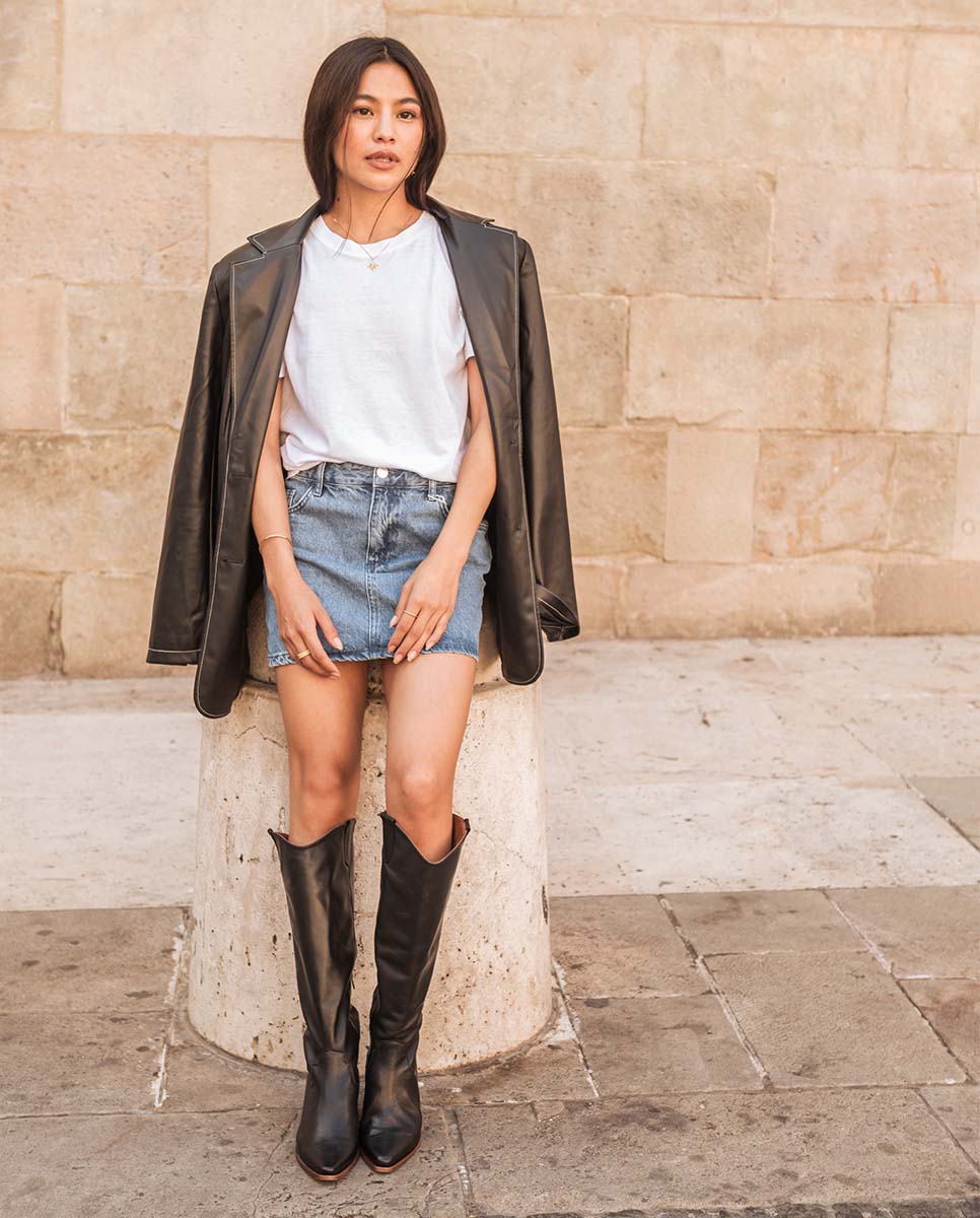 Bota Paulina Piel Negro