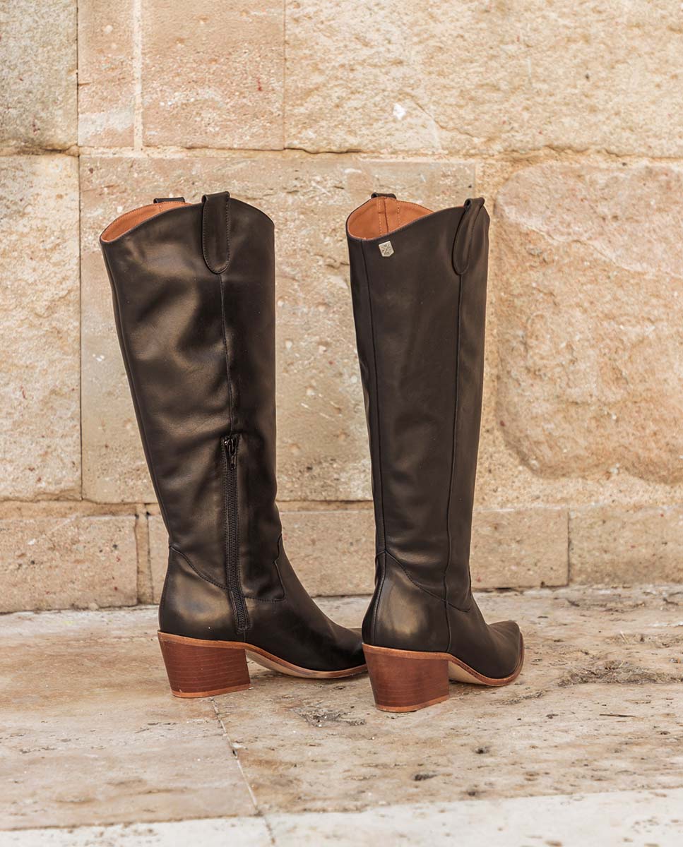 Bota Paulina Piel Negro