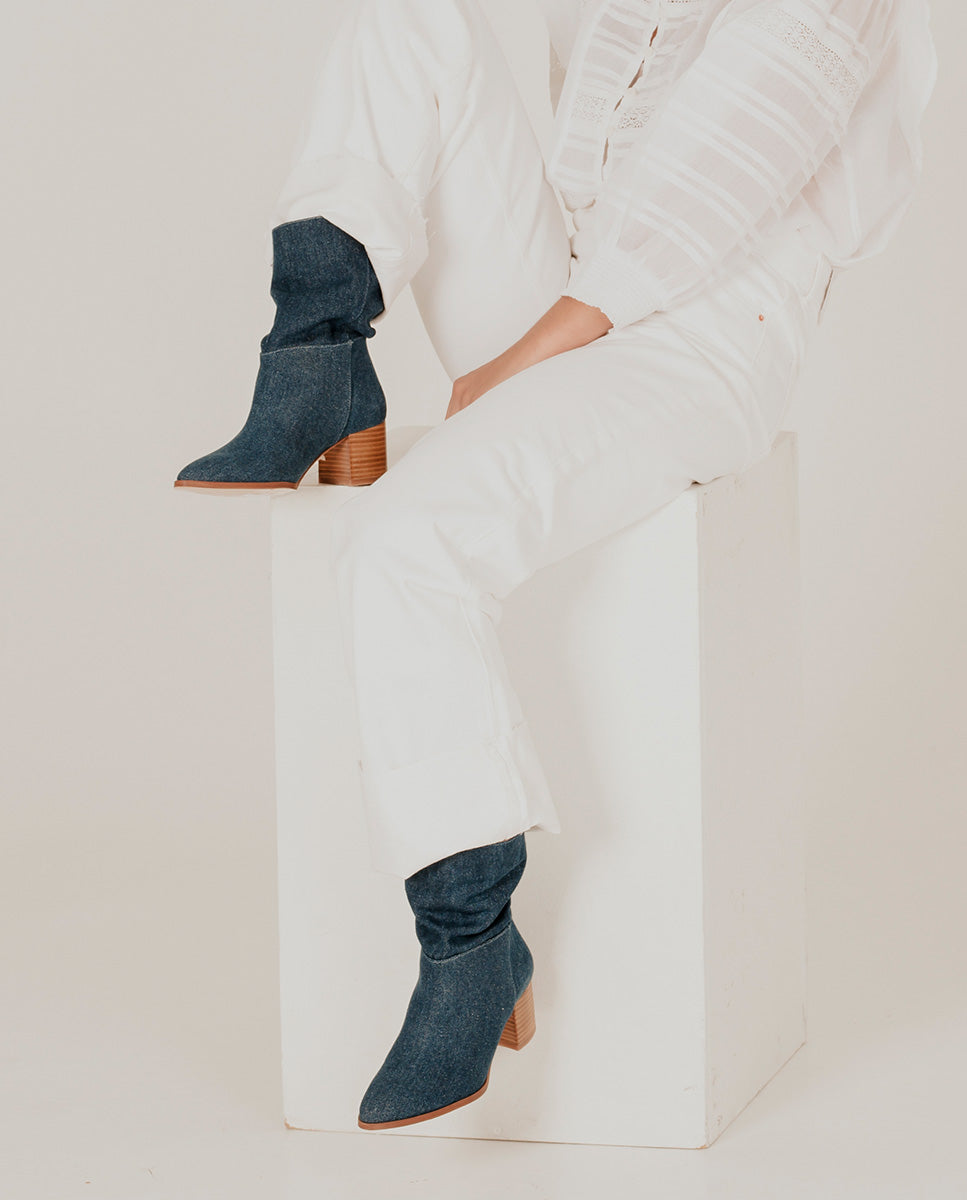 Bota Thais Jeans Azul