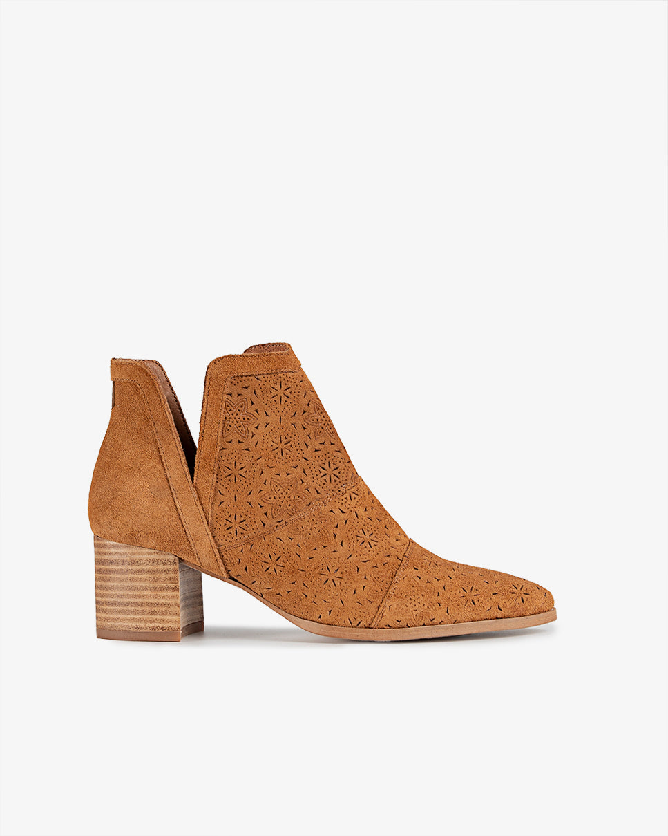 Bota de couro gravada Azahara