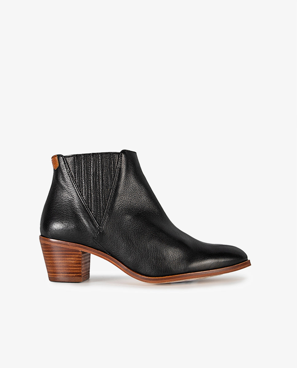 Bota de couro preto Clarisa