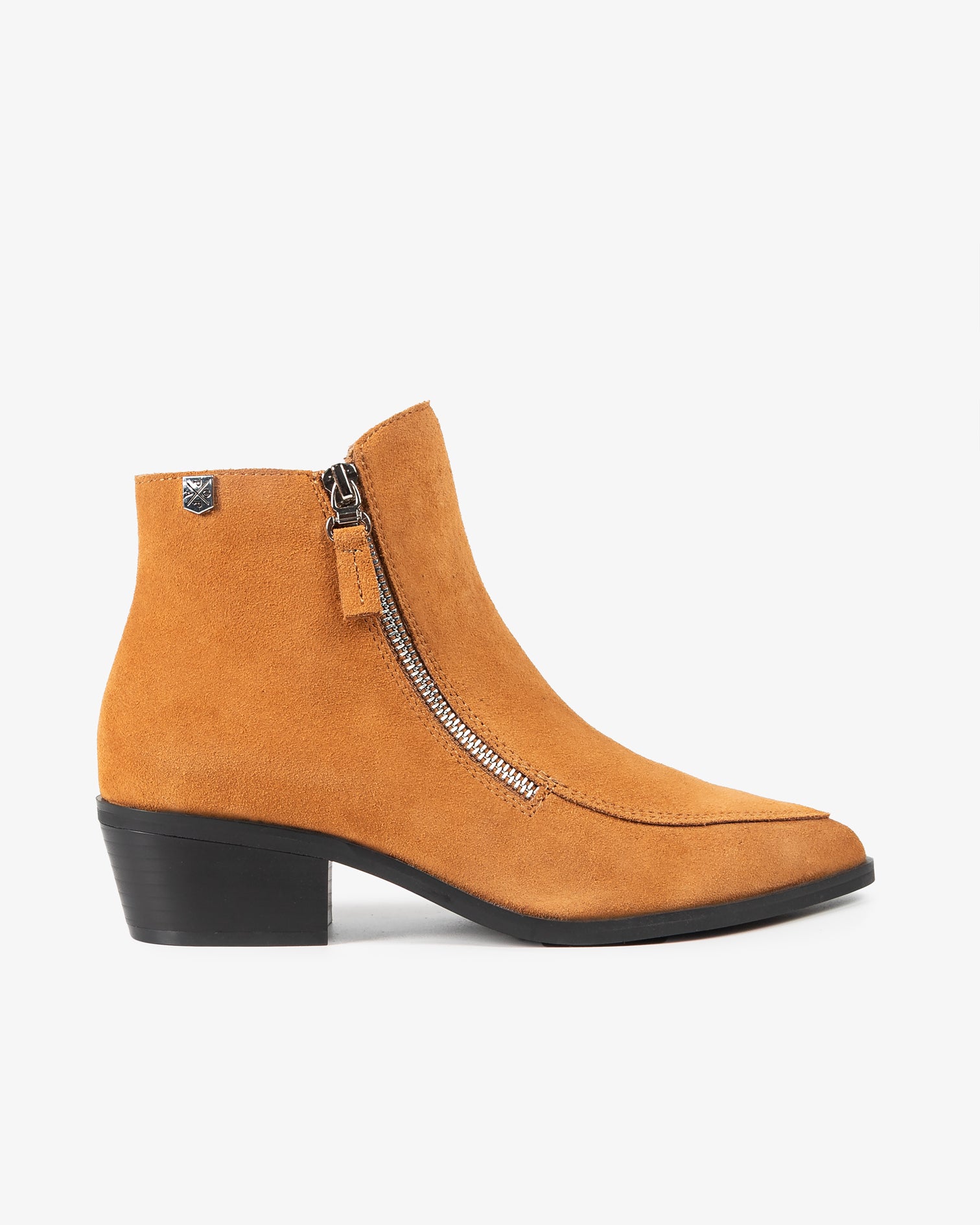 Botín de Serraje Marrón con Cremallera Urbana