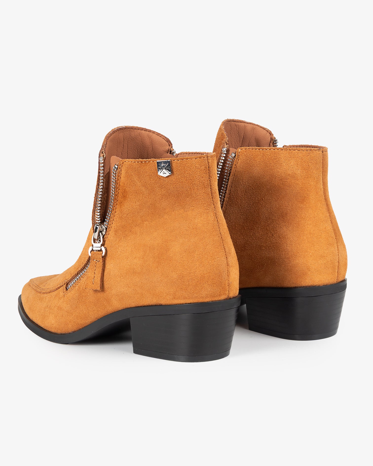 Botín de Serraje Marrón con Cremallera Urbana