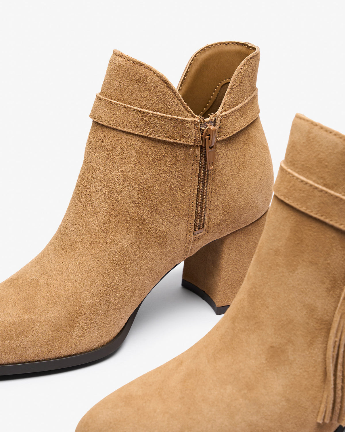 Botín Beige de Mujer Cayafate Flecos 36