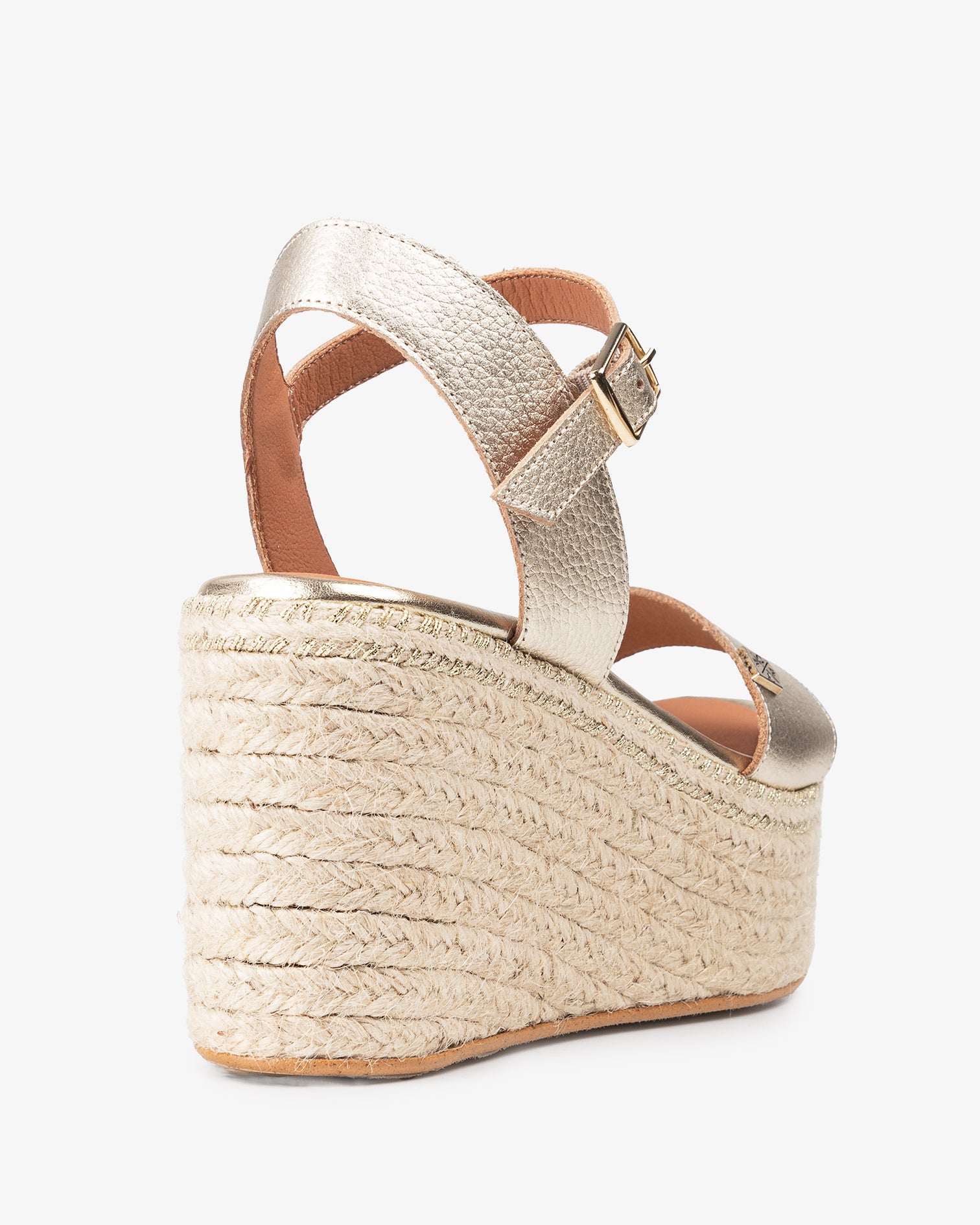 Tofari High Wedge Gold Leather with Buckle