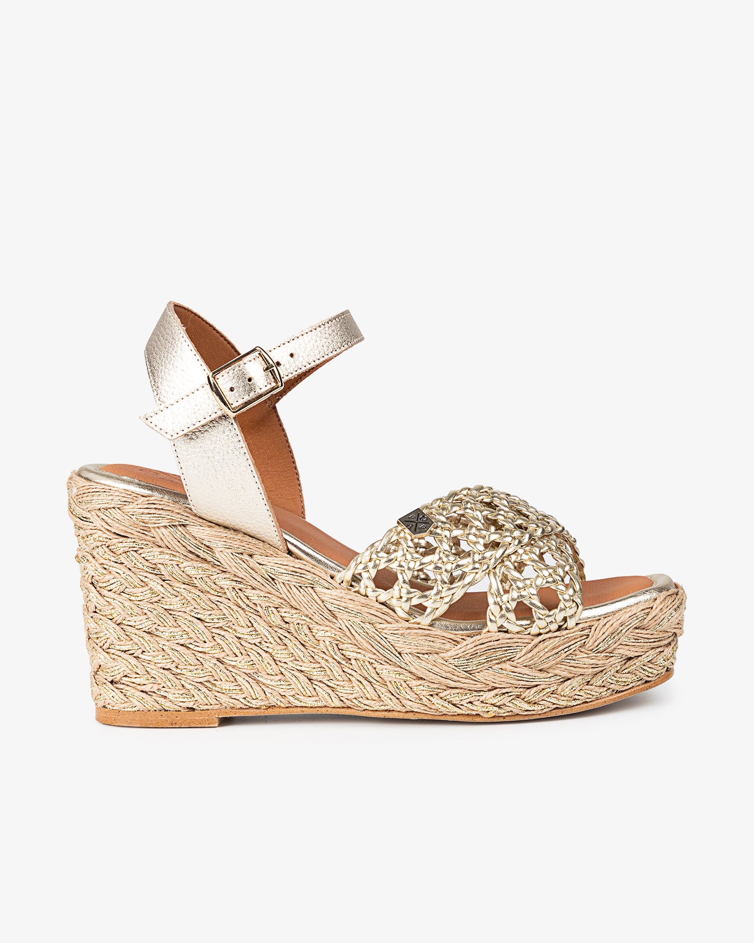 Cambury High Wedge Crochet Gold