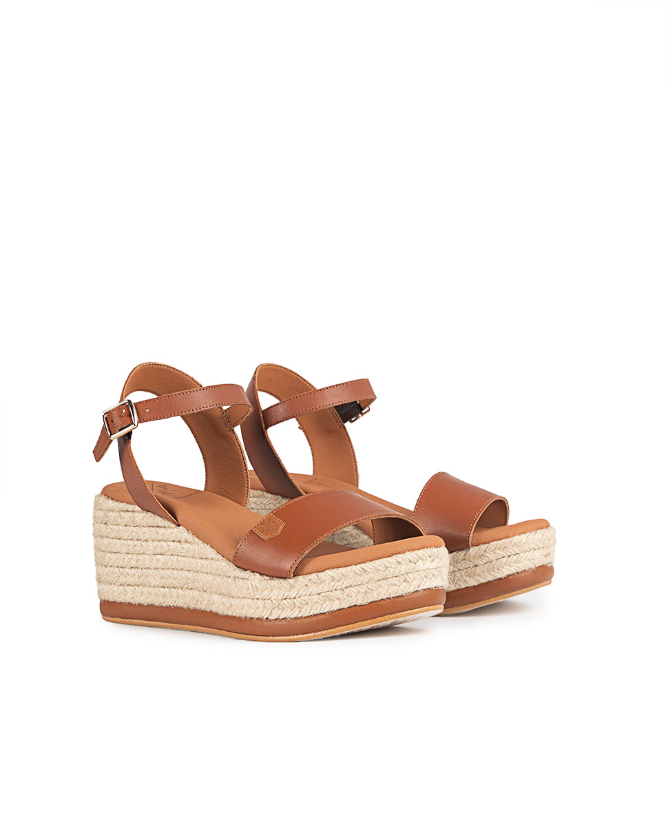 Low Jute Arambol Leather Wedge with buckle