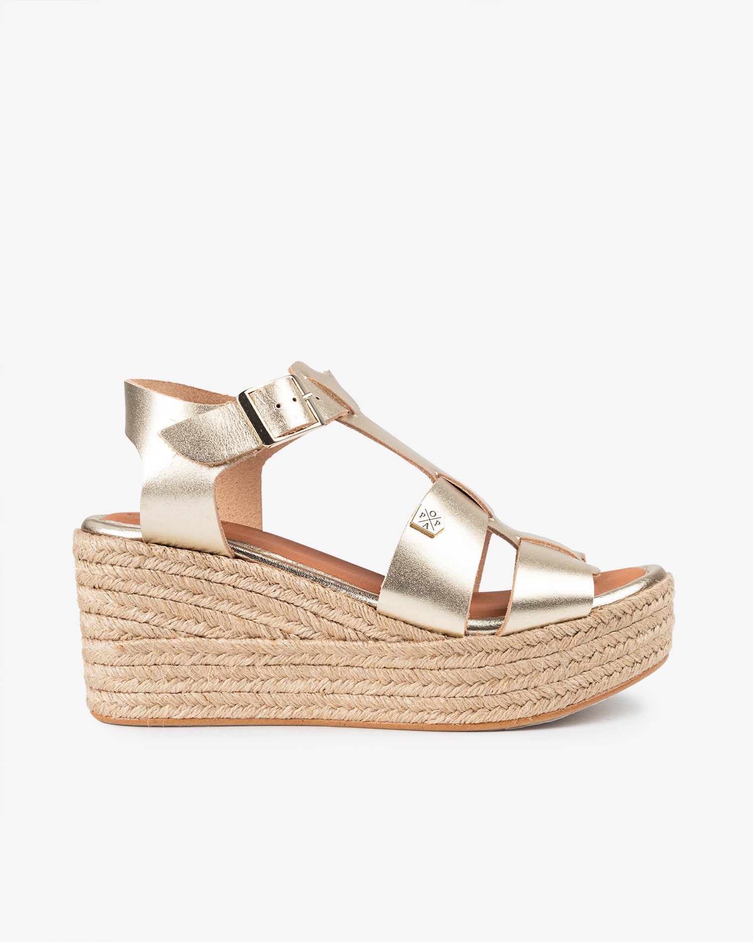 Grumari Low Wedge Leather Gold