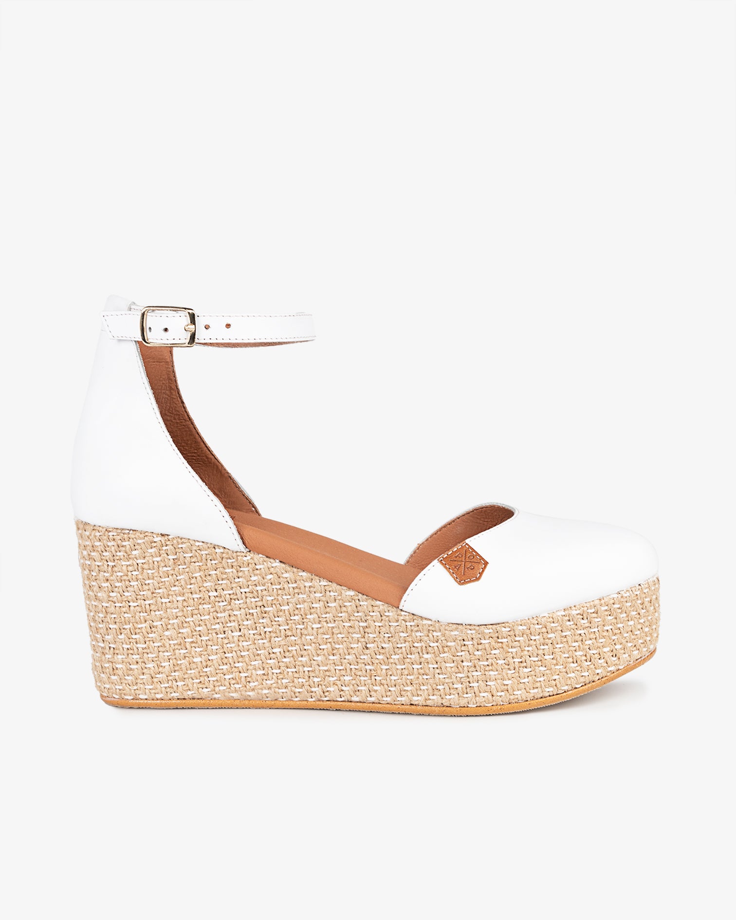 Cuña Baixa Cantalar Napa Branca com Fivela