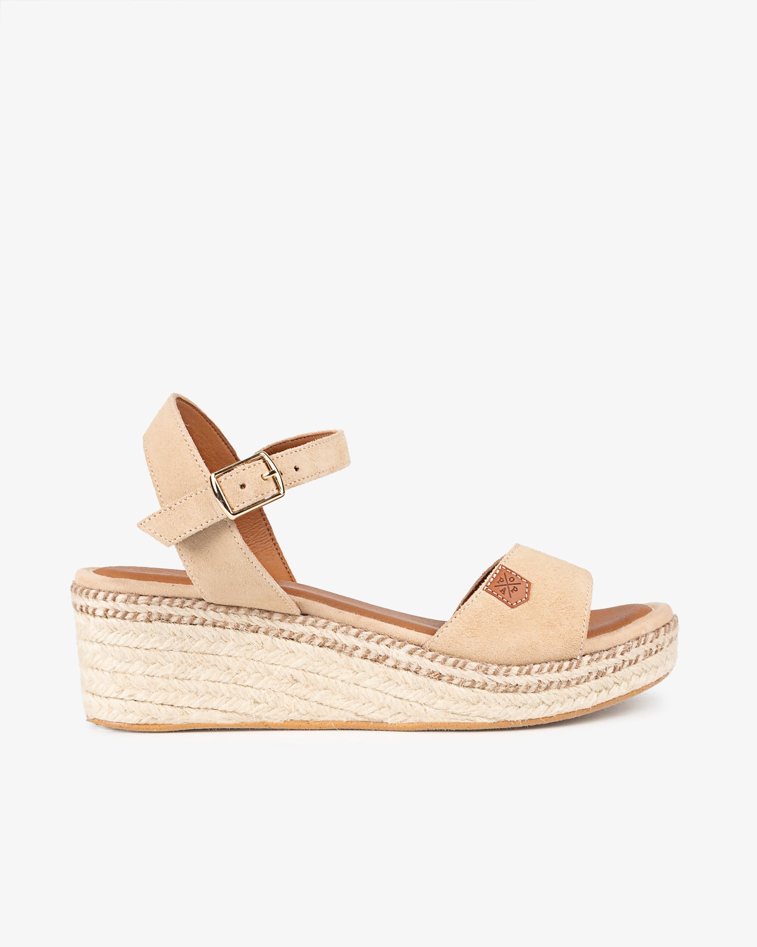 Cuña Baja Vito Serraje Beige con hebilla 35