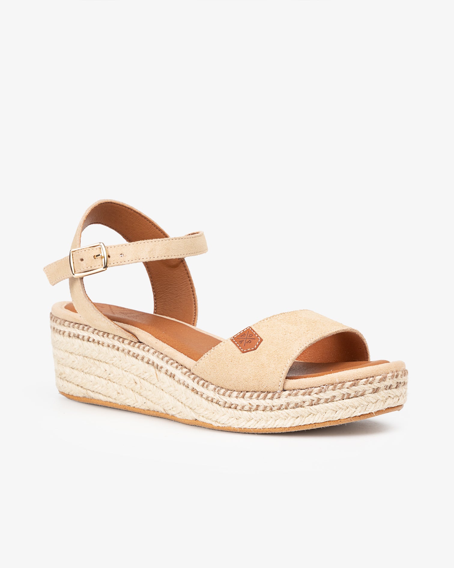 Cuña Baja Vito Serraje Beige con hebilla 35