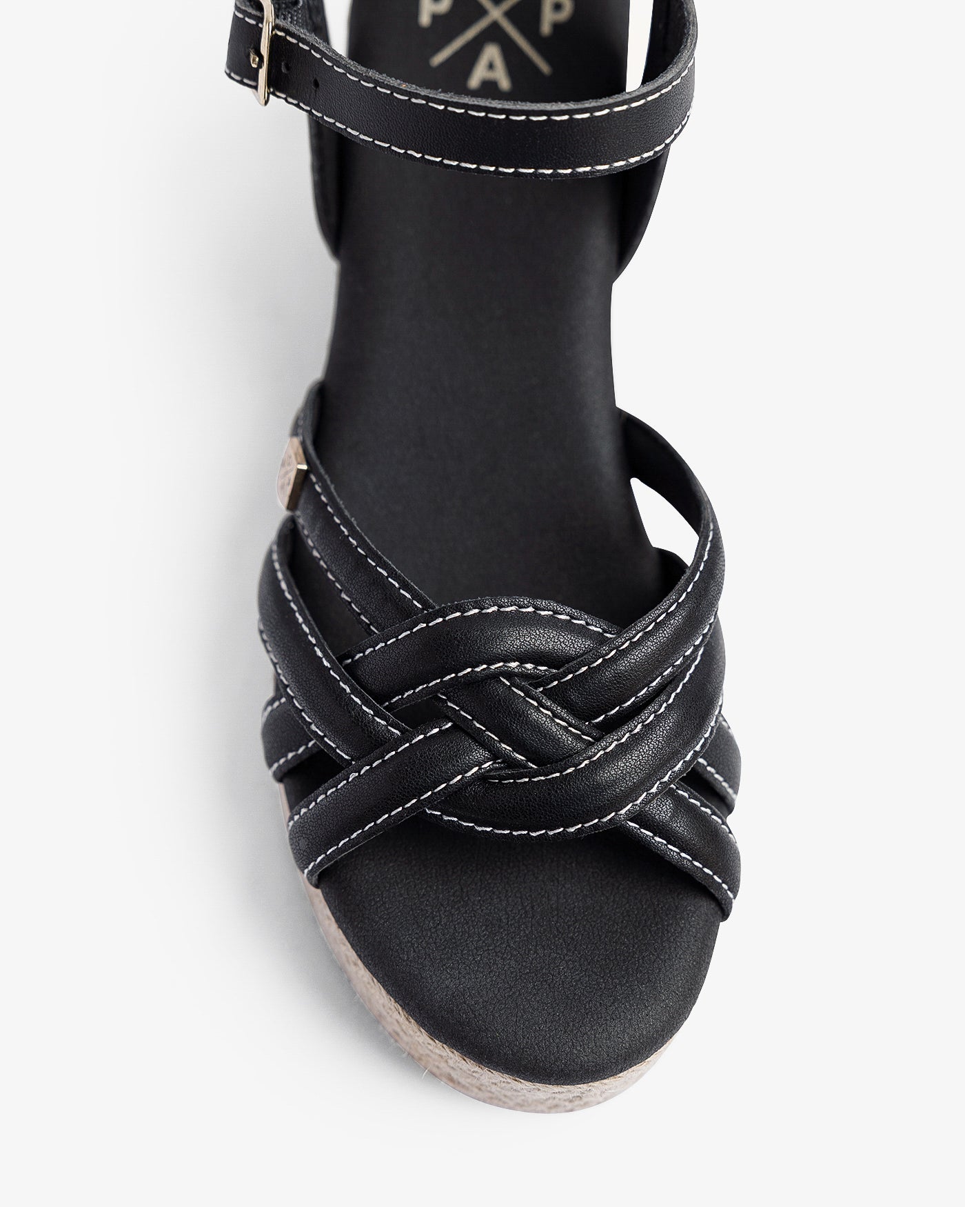 Cuña Marinha Tiras Negro 35