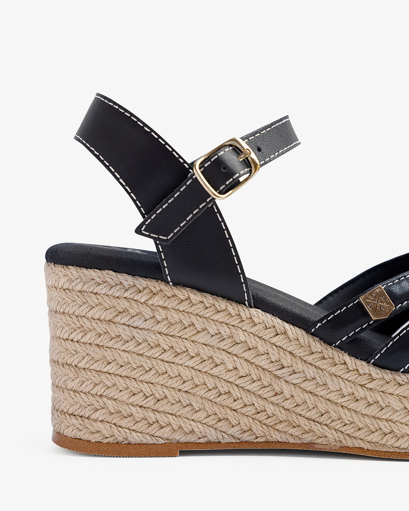 Cuña Marinha Tiras Negro 35