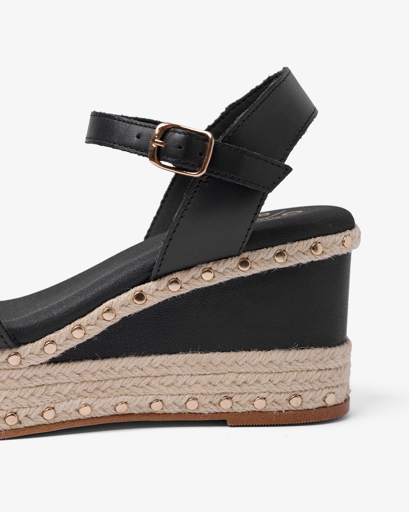 Compensée Arambol clous nappa noir 35