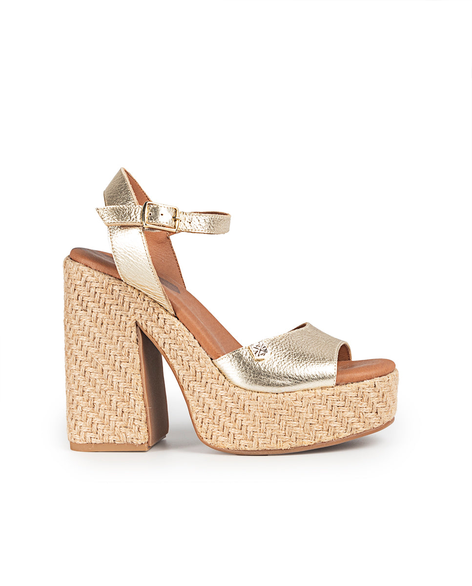 Platinum Laminated Monsul Heel Wedge