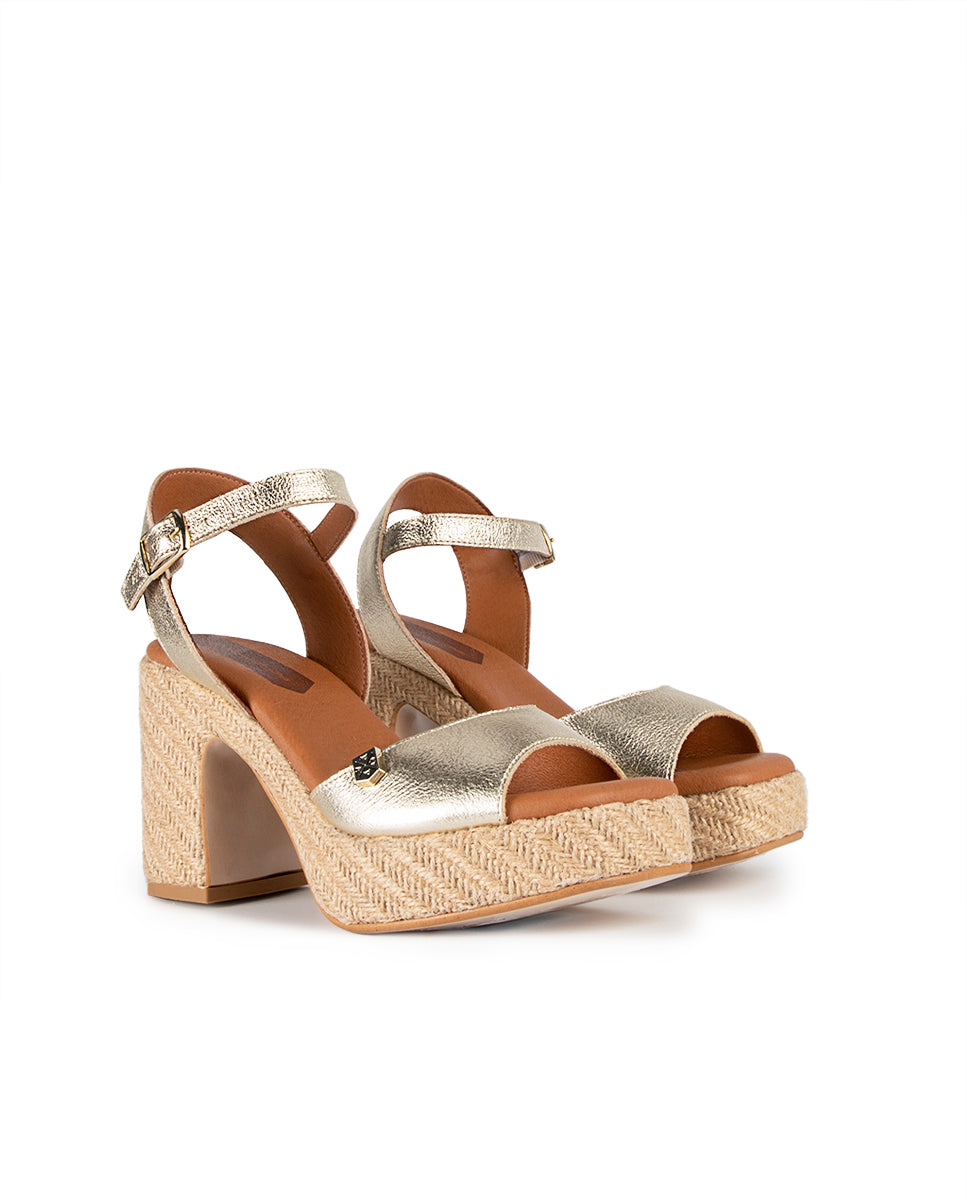Platinum Laminated Marseille Heel Sandal
