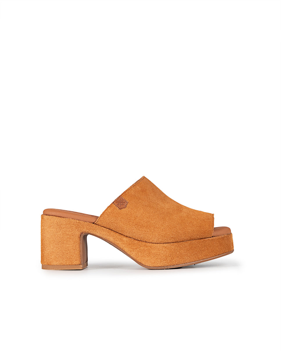 Talon compensé entièrement en cuir Tulum