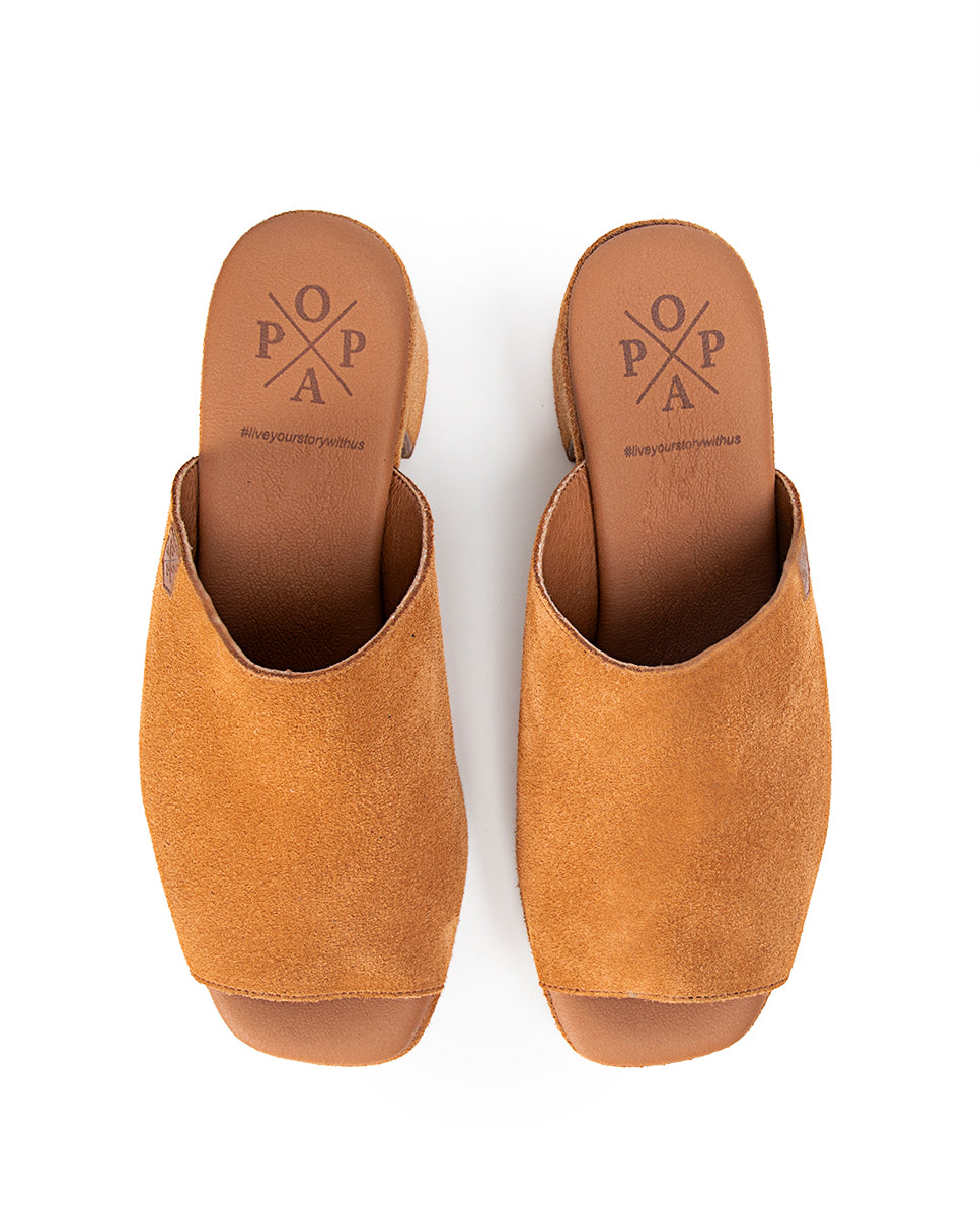 Salto em cunha de couro inteiro Tulum