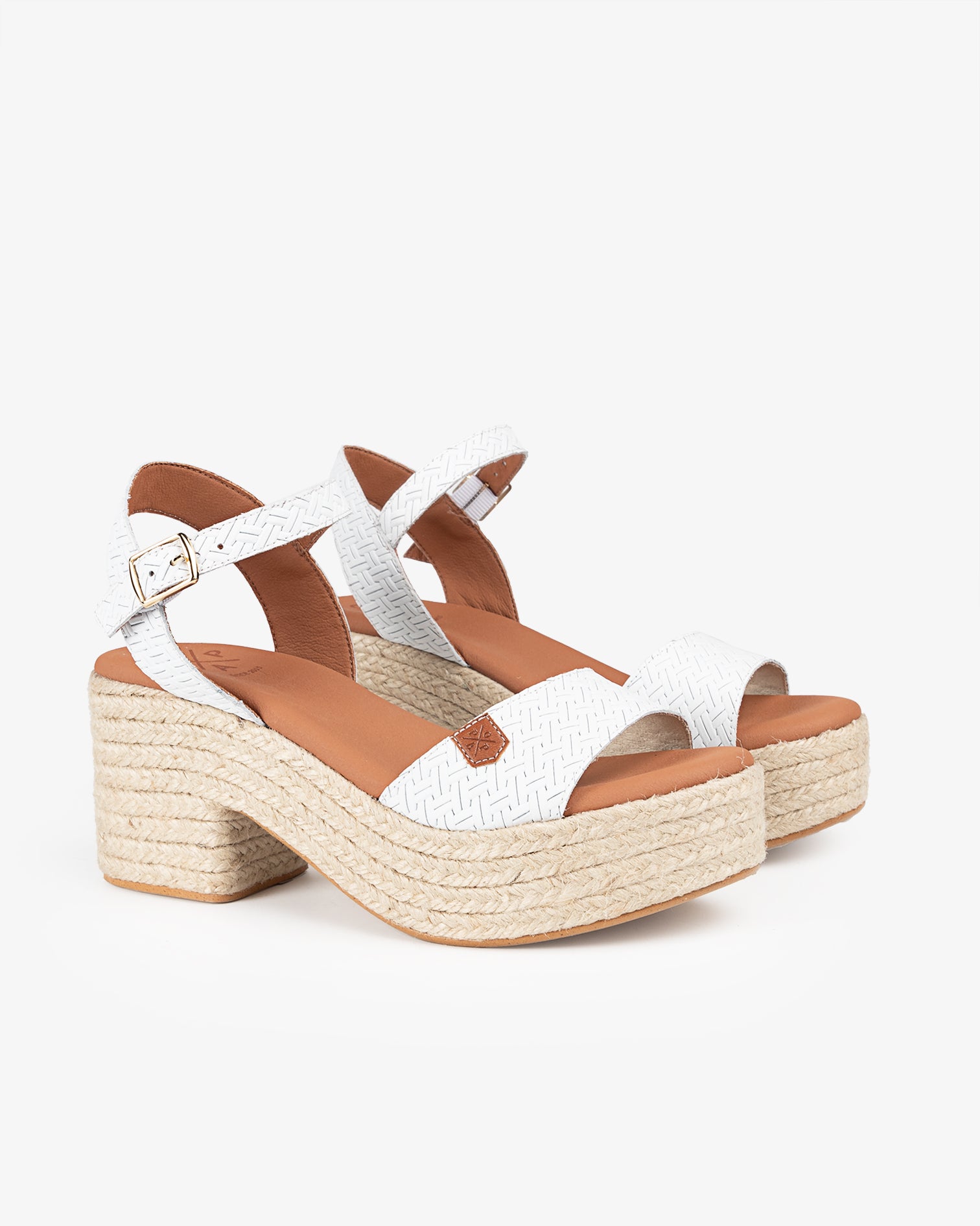 Arale Wedge Heel Braided White Crepe