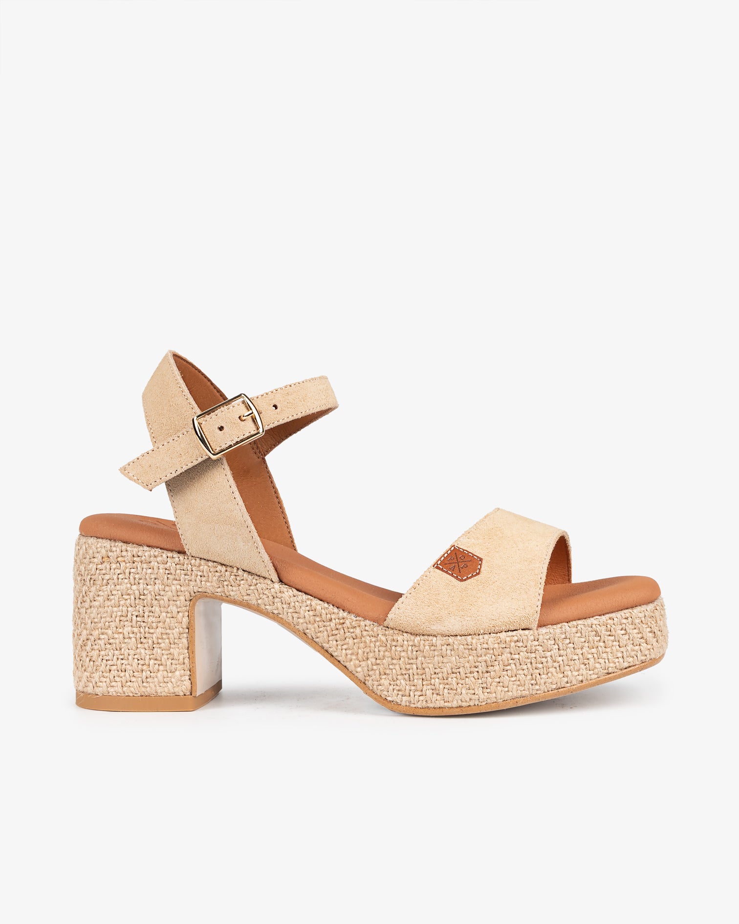 Cuña Tacón Belle Serraje Beige 35