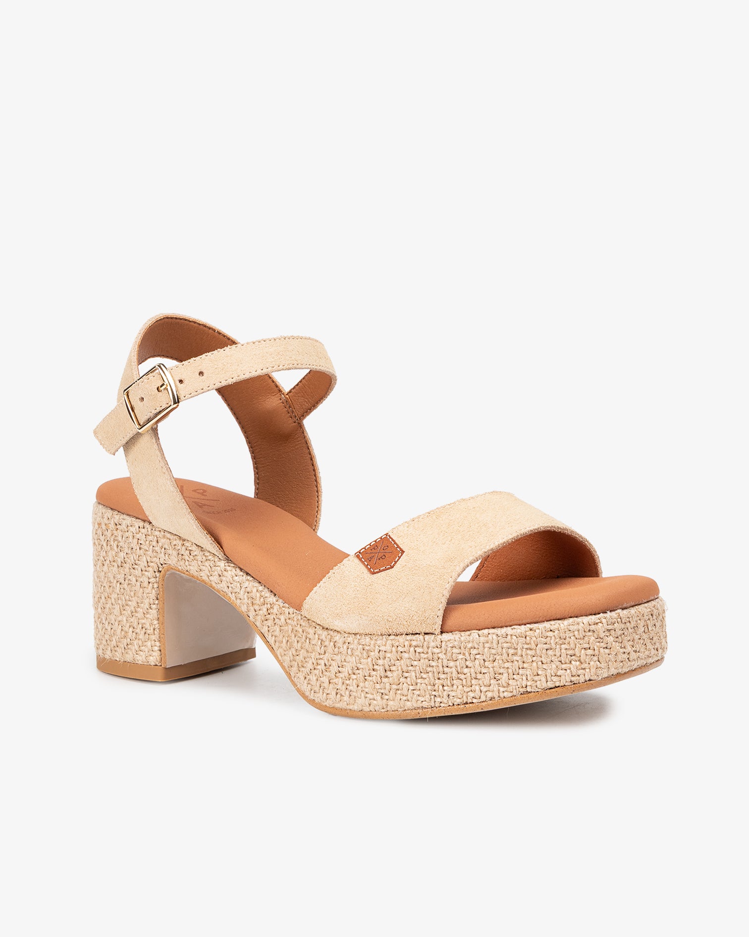 Cuña Tacón Belle Serraje Beige 35