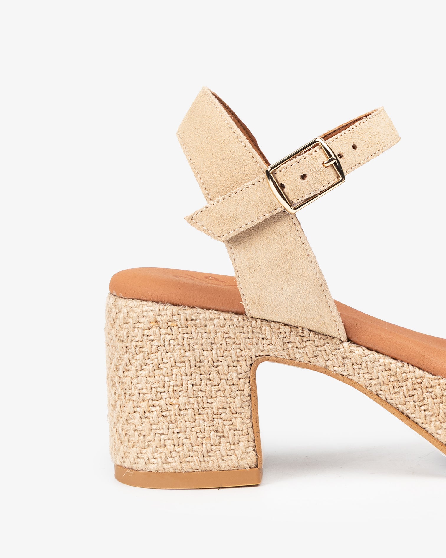 Cuña Tacón Belle Serraje Beige 35