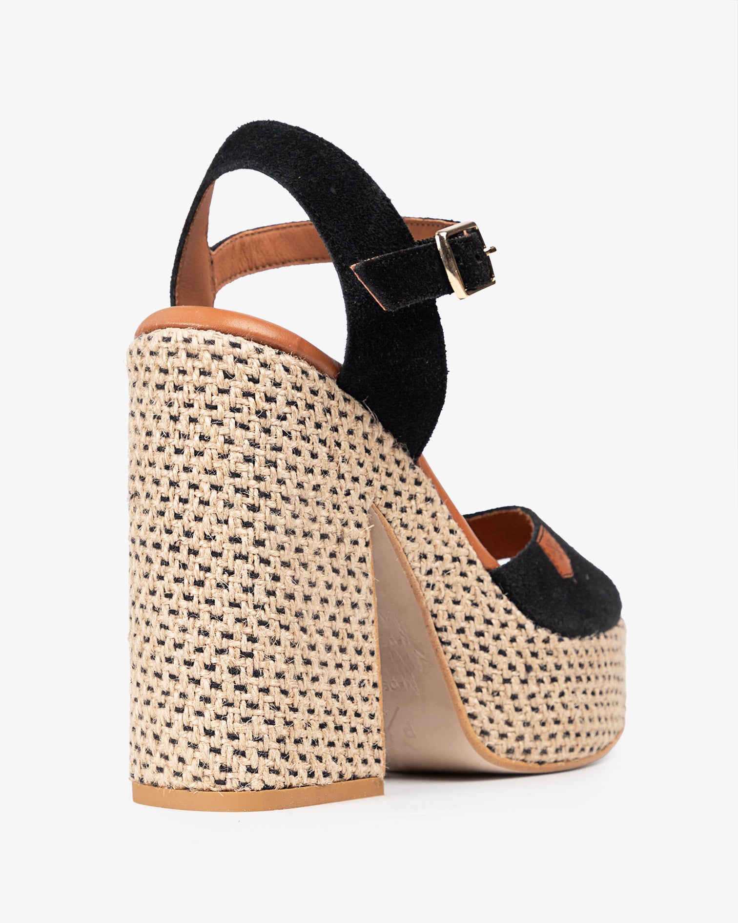 Compensée à talon Monsul Serraje Noir avec boucle