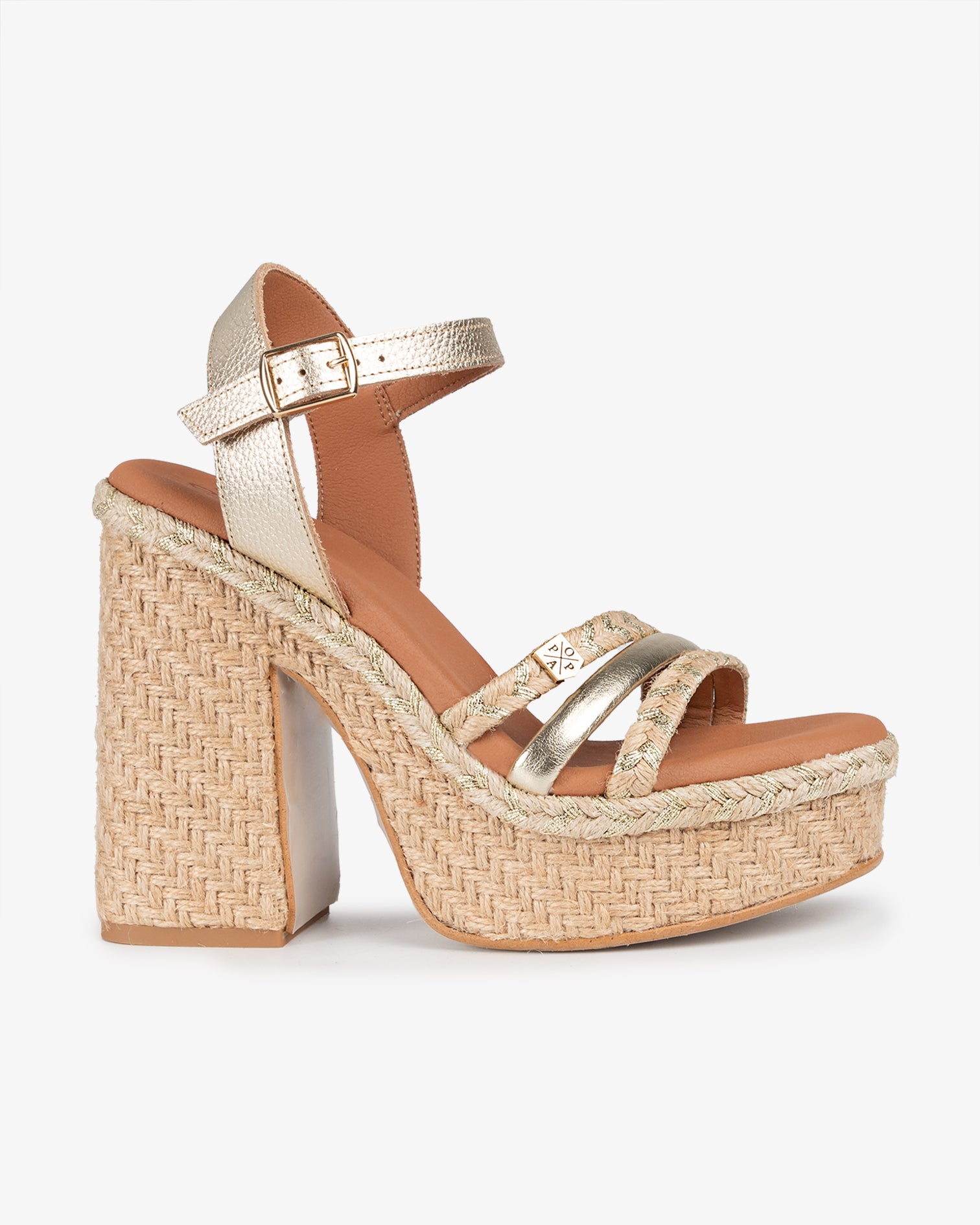 Wedge Heel Canoe Jute Gold