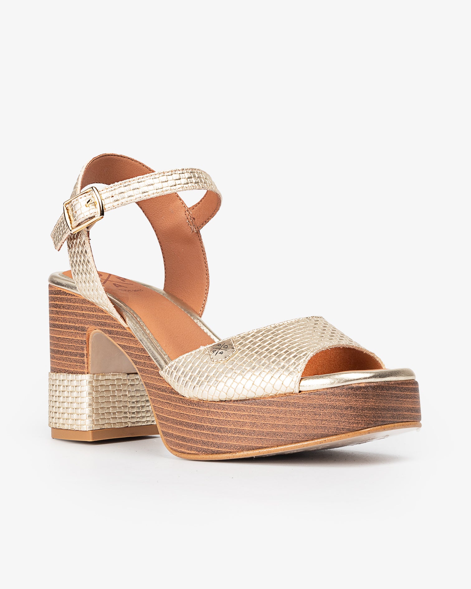 Marseille Treccia Gold Heeled Sandal