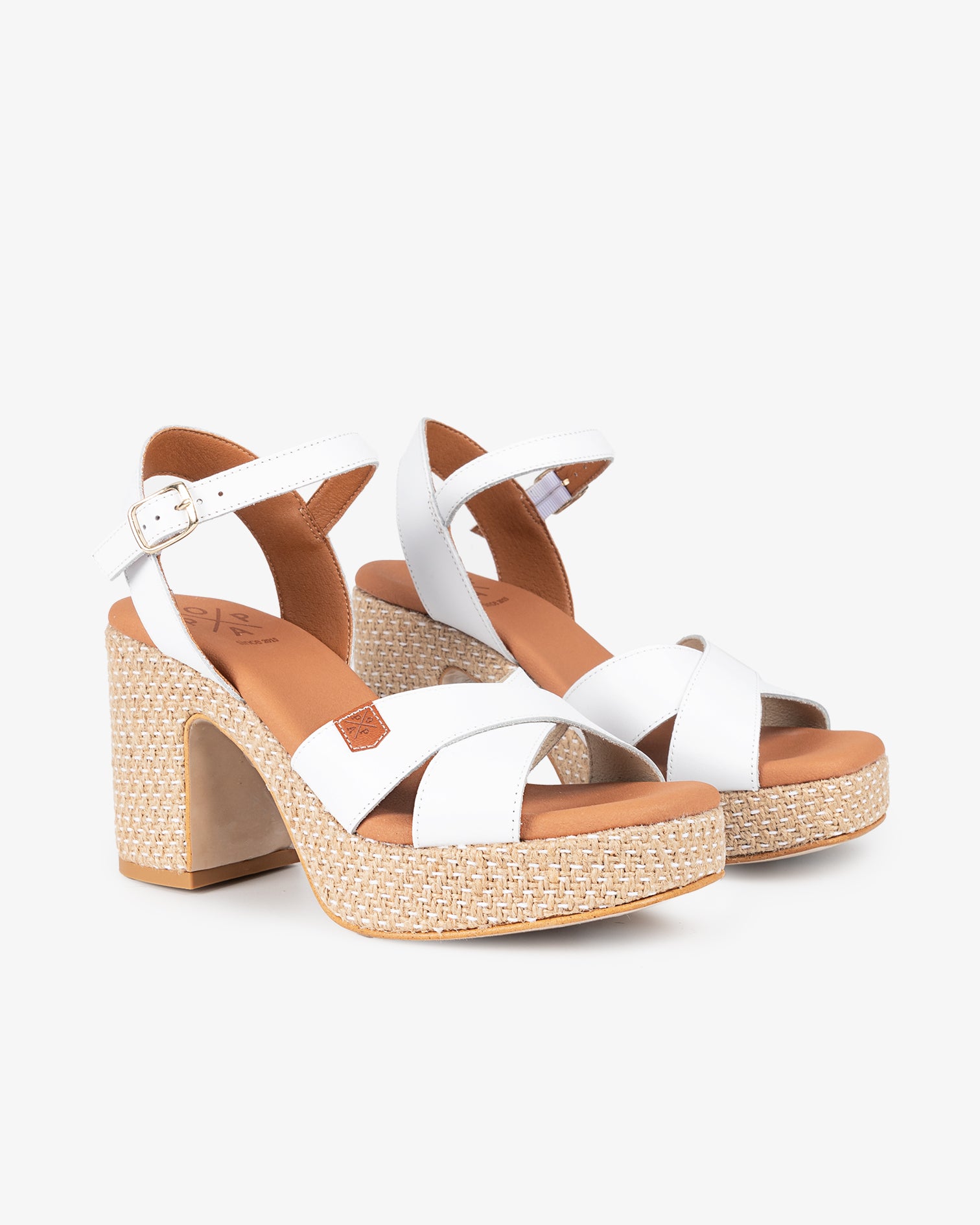 Cherie Heeled Sandal in White Leather