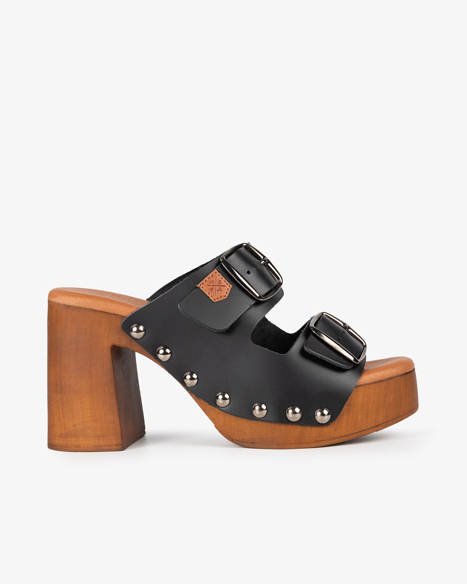Sandalia Madera Tachas Alder Piel Negro 35