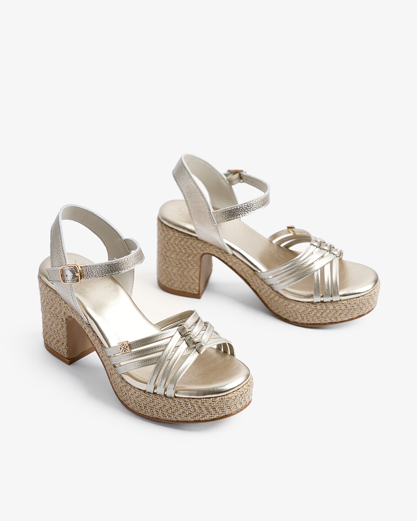 Sandalia Valvas Laminado Oro