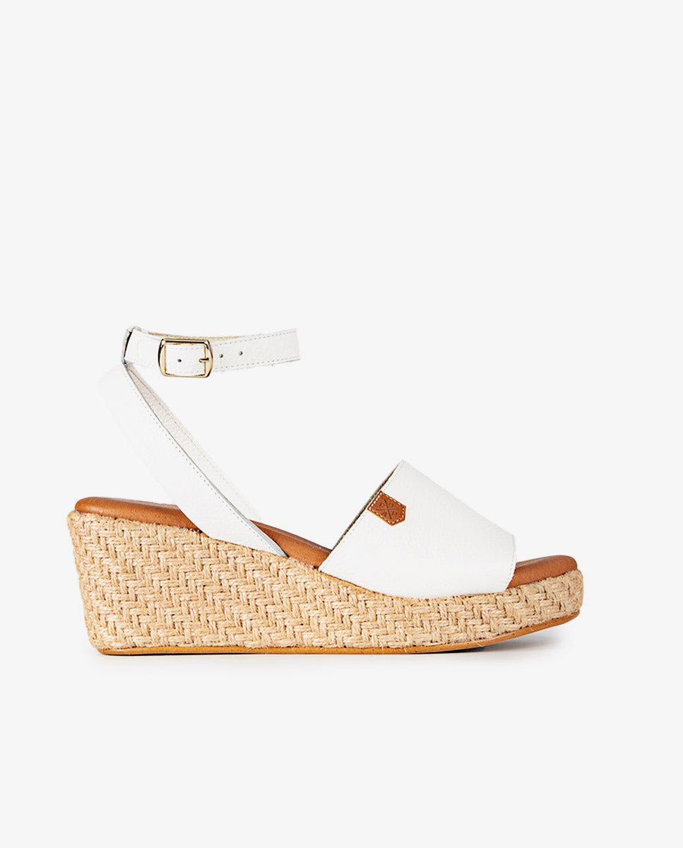 Cunha baixa de couro branco Elettra