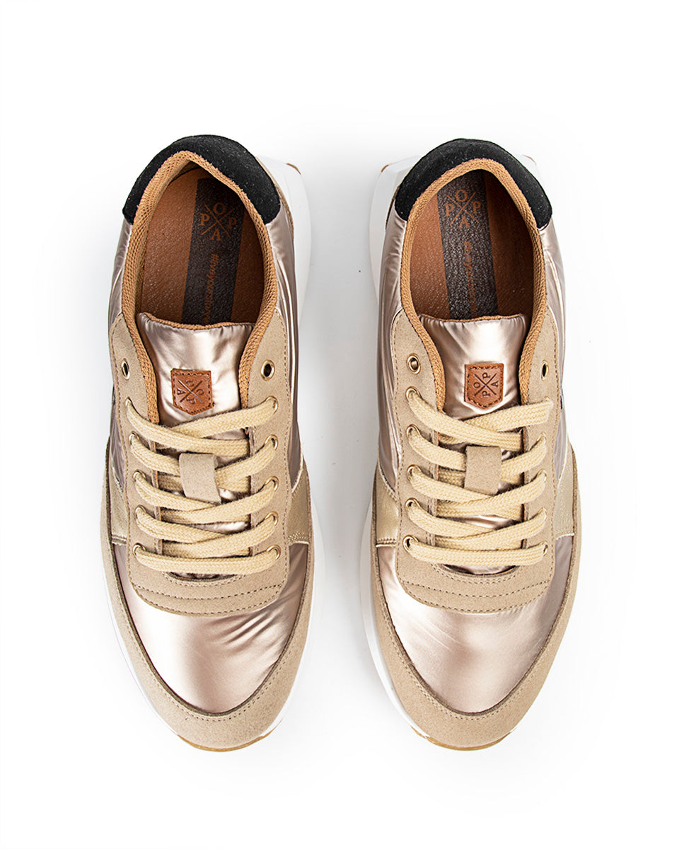 Zapatilla Inés Laminado Platino