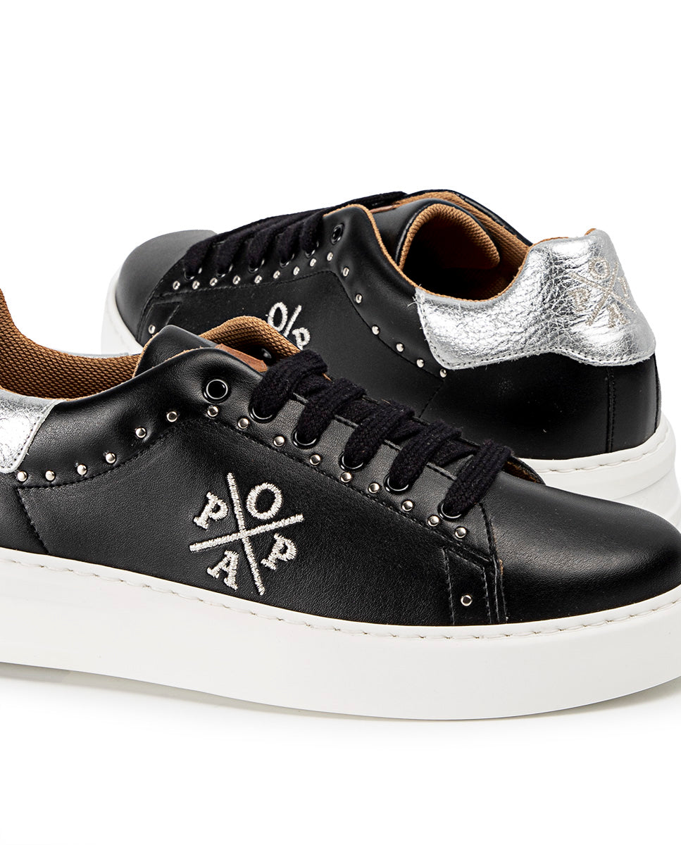 Zapatilla Vicort Adornos Negro