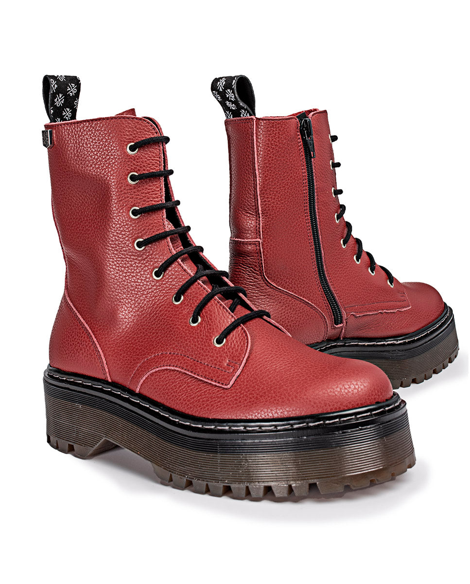 Bota Martina Piel Burdeos