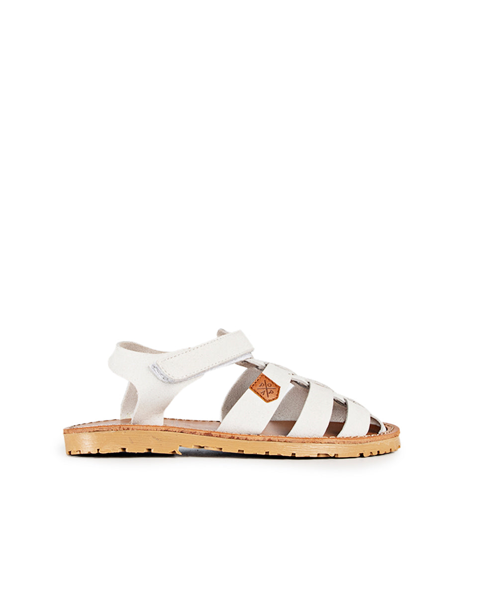Menorquina Flat Parchis Suede Blanco
