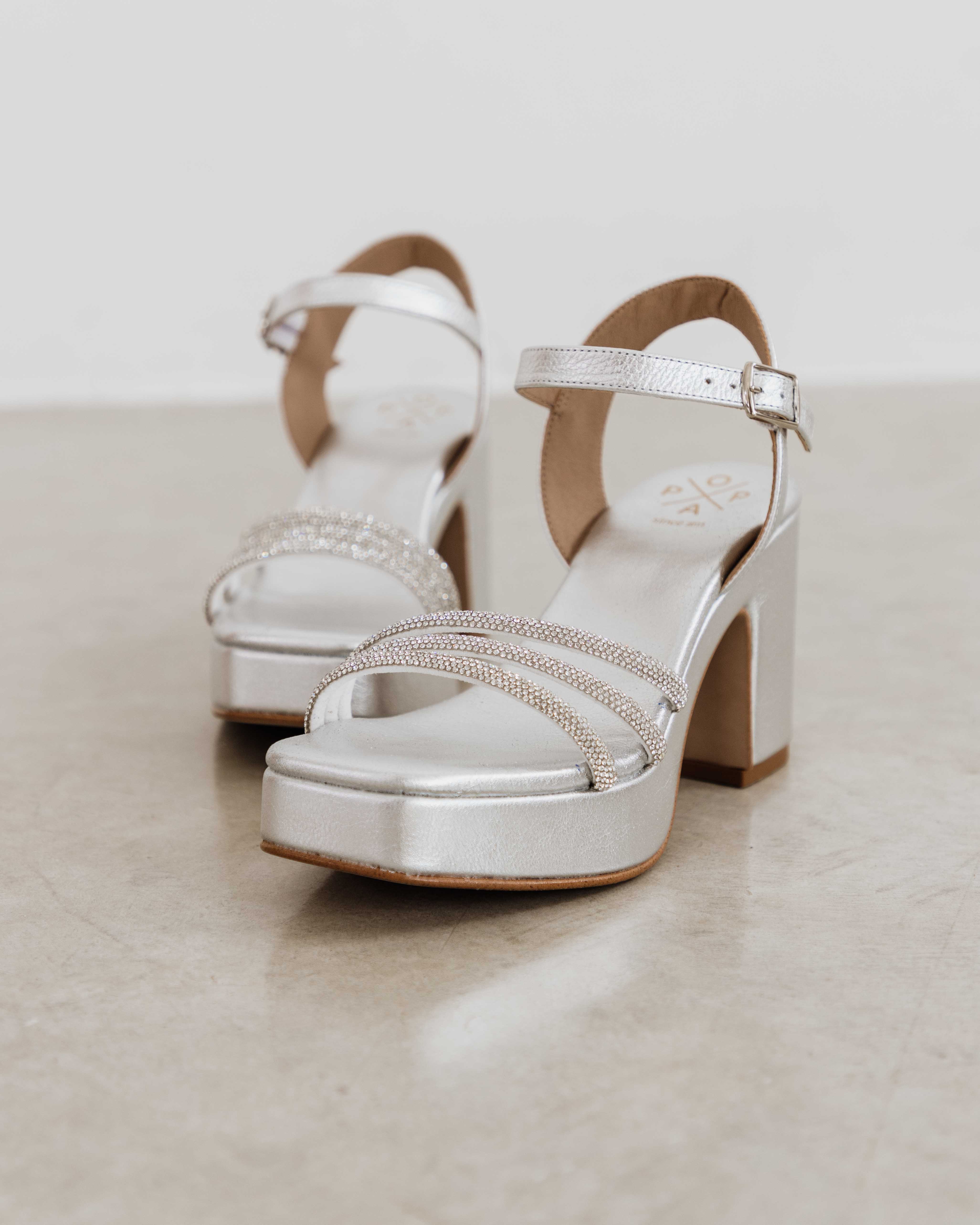 Sandália Plataforma Kuka Glow Prata