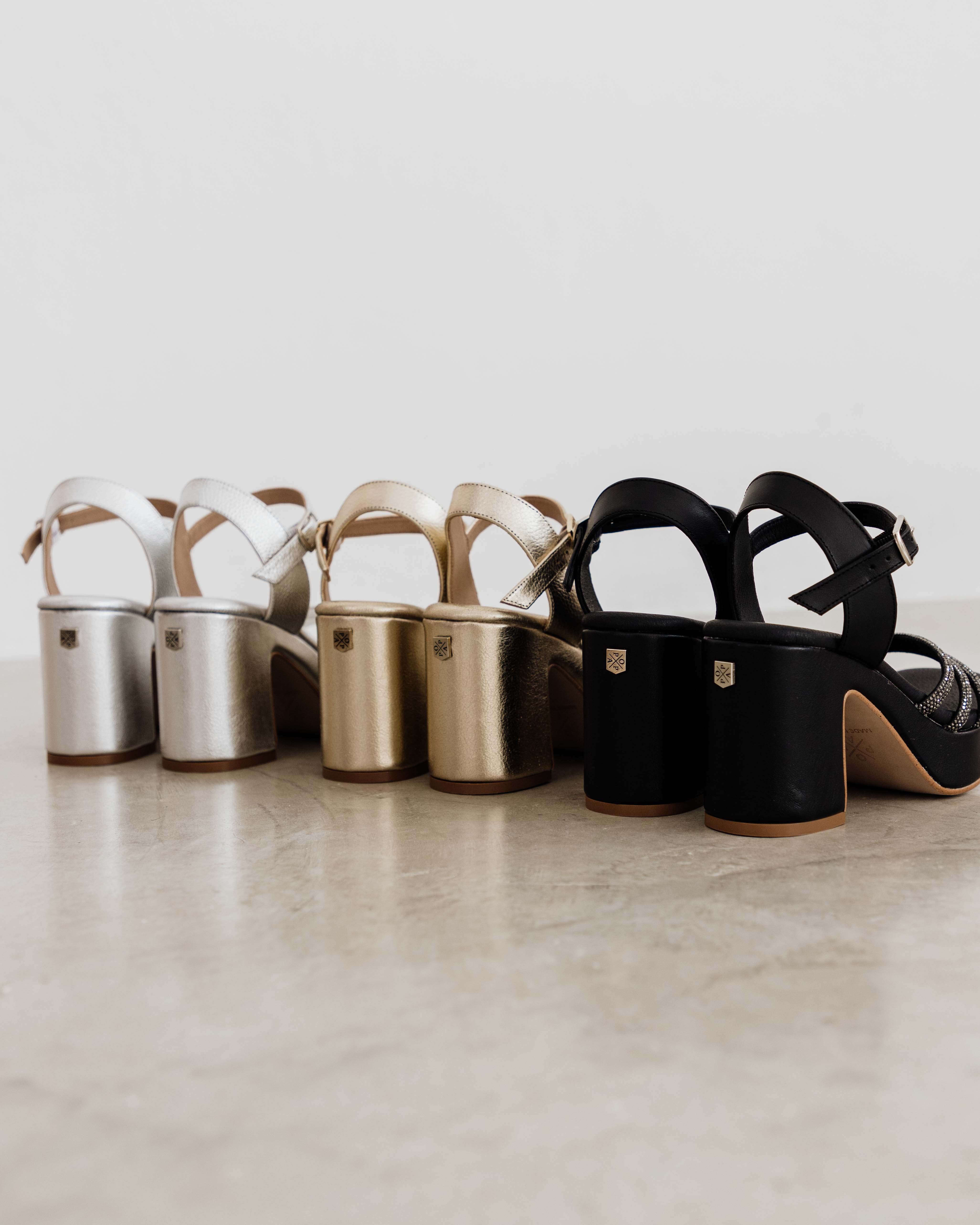 Sandália Plataforma Kuka Glow Prata