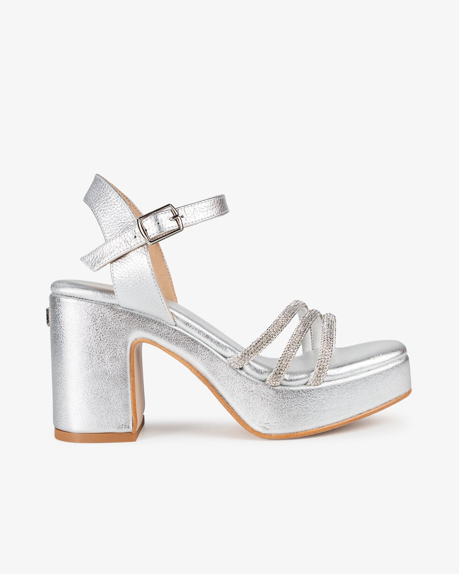 Sandália Plataforma Kuka Glow Prata