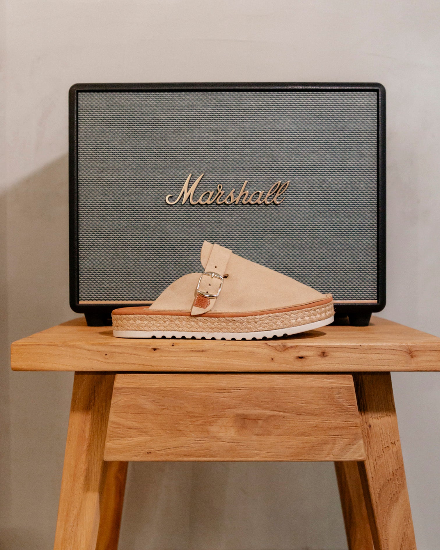 Beige Suede Corsican Platform Mule