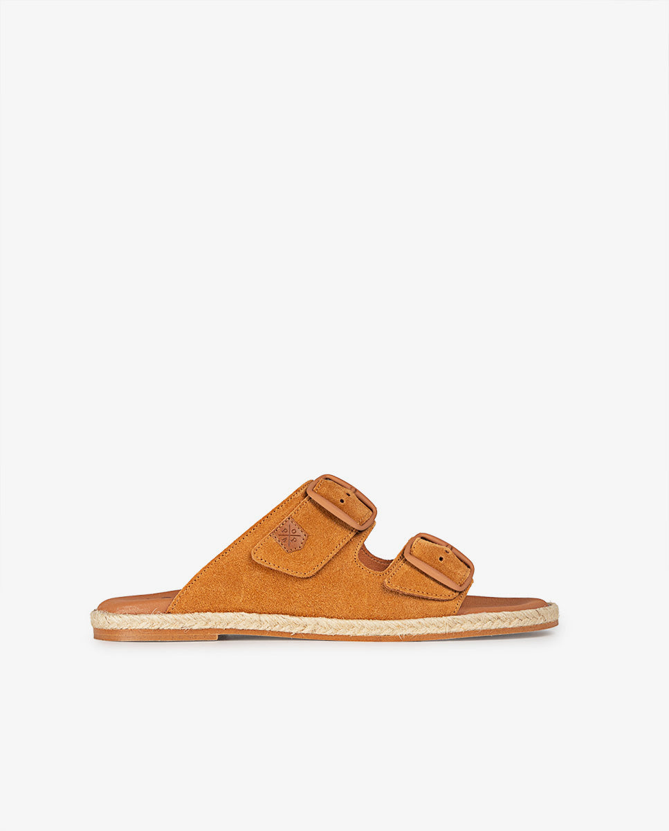 Galdana Split Leather Flat Sandal