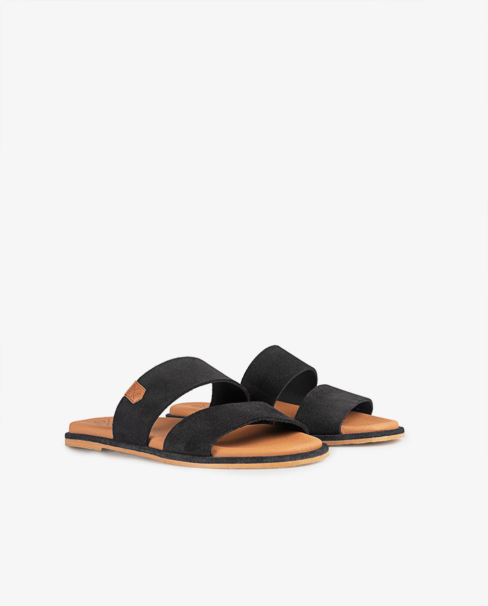 Sandalia Plana Portil Serraje Negro