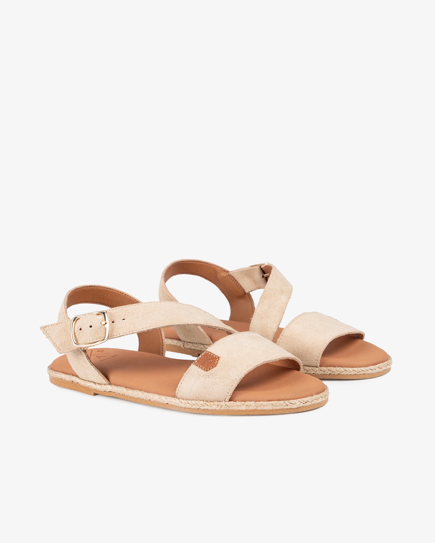 Sandalia Plana Leyte Serraje Beige
