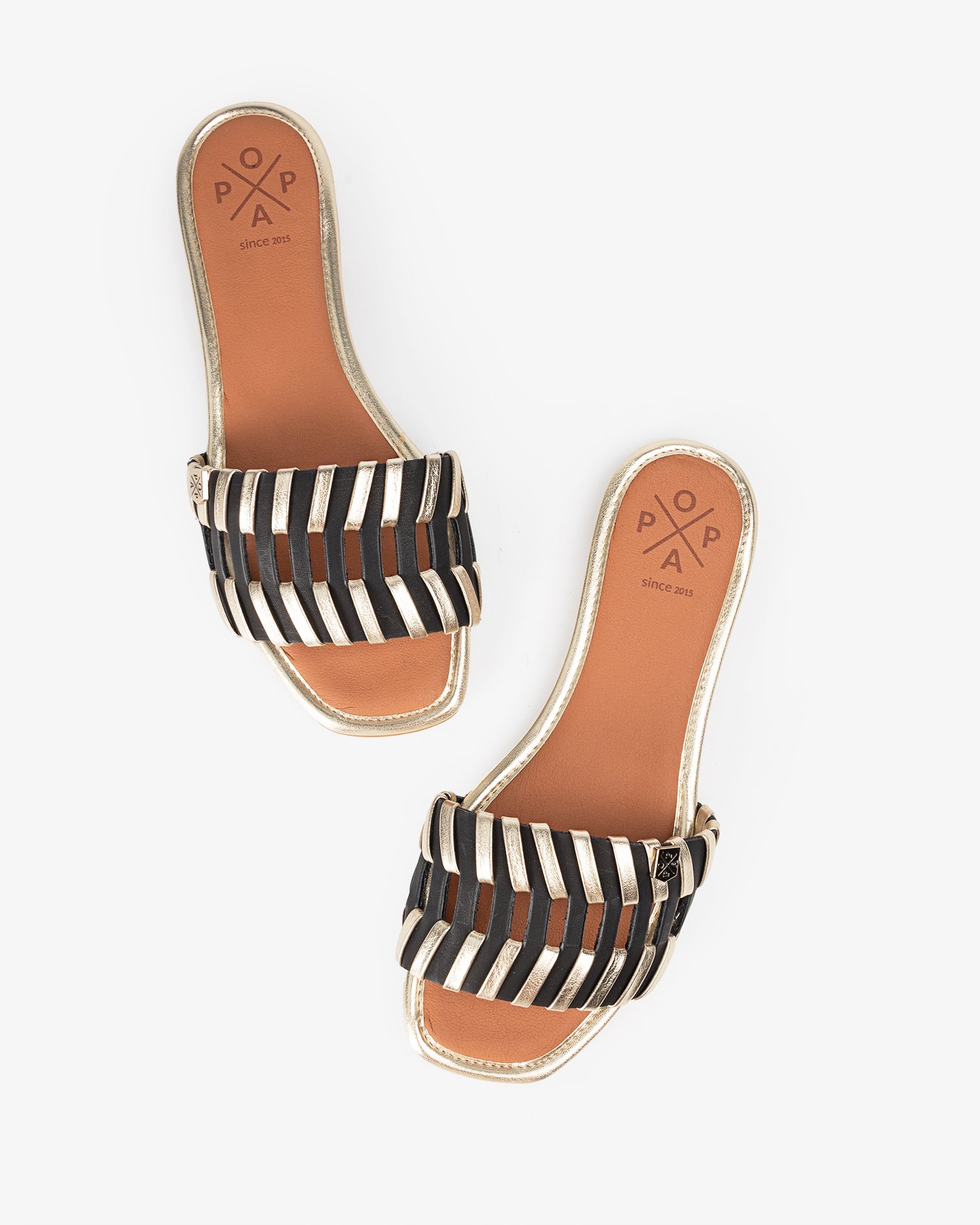 Danu Black Openwork Flat Sandal