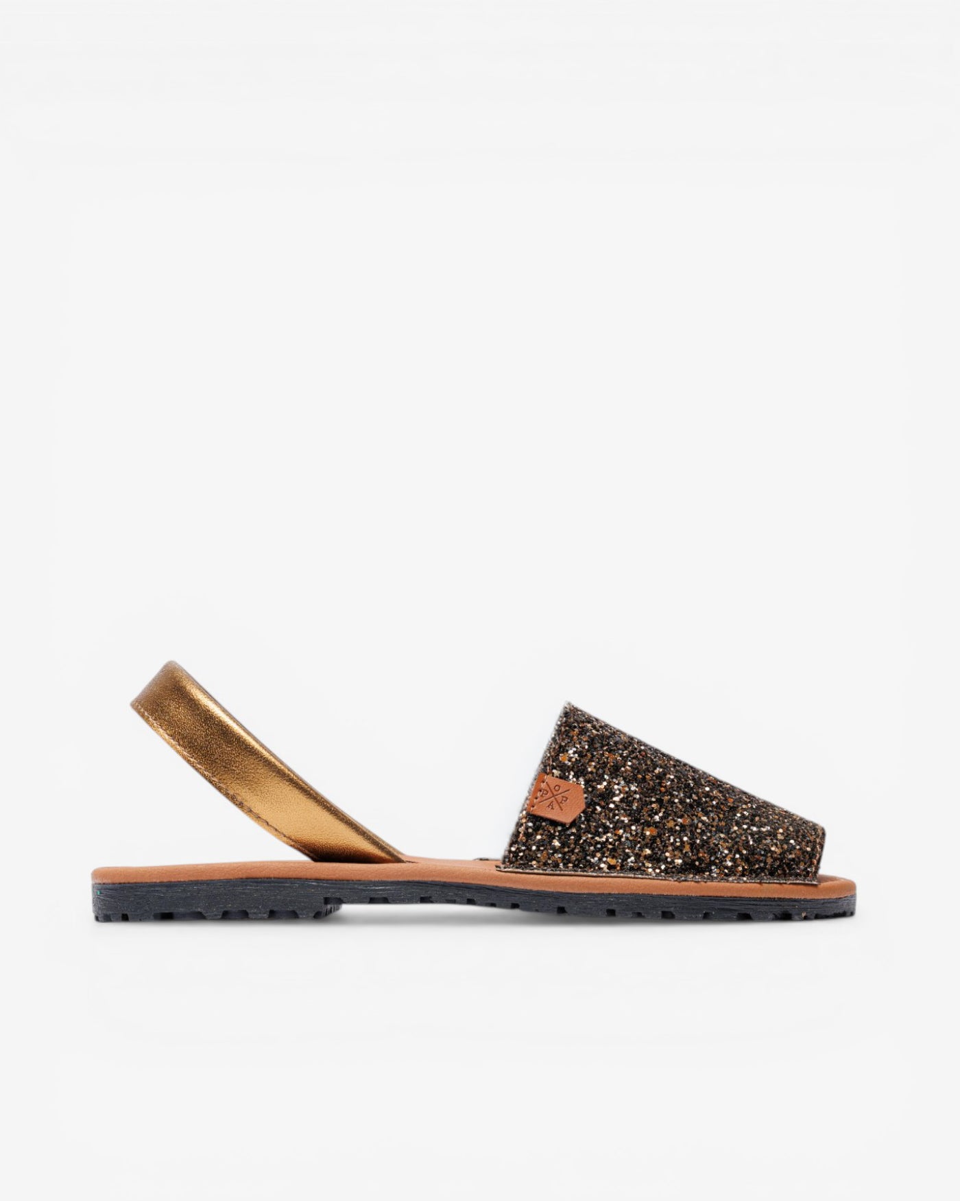 Menorquina Plana California Glitter Negro